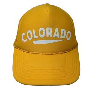 Otto Colorado Trucker Hat Yellow One Size Snapback Glitter Graphic Foam Mesh